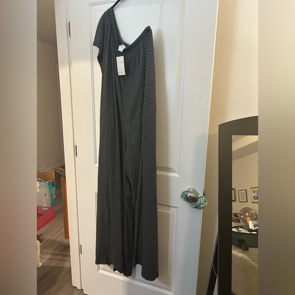 By Together Black and Gray Striped Jumpsuit